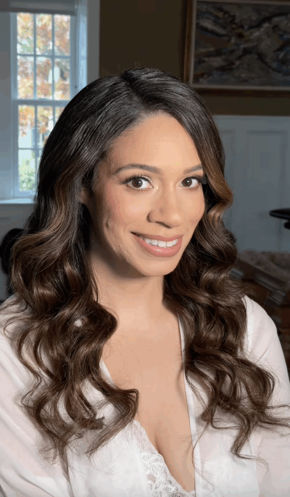 testing bridal makeup during trial day